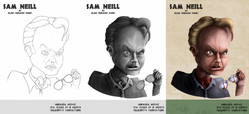 Celebrity Caricature - Sam Neil